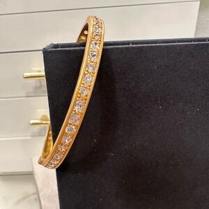 Freida Rothman Sterling Silver w/14k Overlay Hinge Bangle.